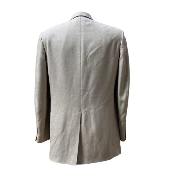 Lands End Blazer 40L Beige Silk Wool Blend Two Button Neutral Preppy Academia - Picture 5 of 16